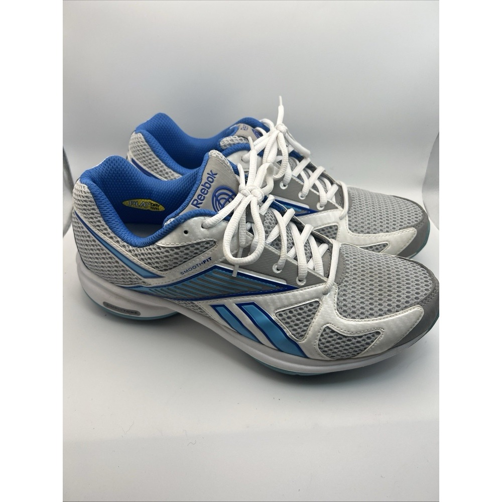 Reebok Womens Easytone Shoes Sneakers Size 10 Blue And White Walking Exercise